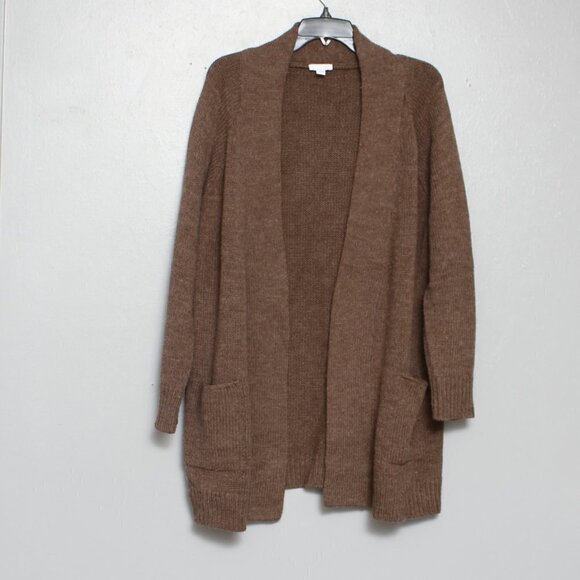 J. Jill brown wool blend open hang cardigan - Picture 1 of 5